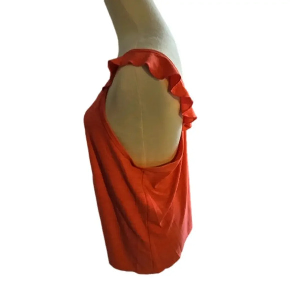 Old Navy Racer back Tank Coral Color Top with Ruffled Straps sz: XL - Picture 3 of 5